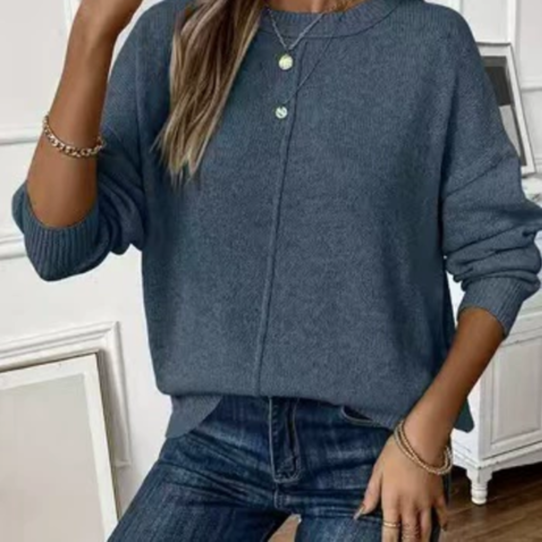 CHRYSA | Pulover Casual Din Tricot Moale