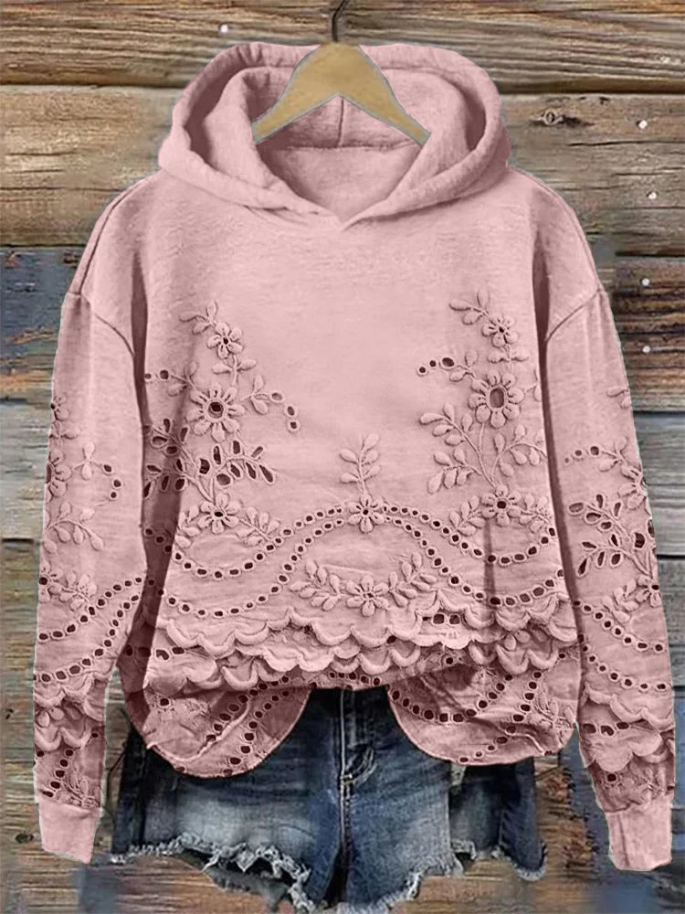 SASSY | Hanorac cu Broderie Florală
