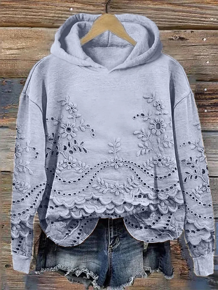 SASSY | Hanorac cu Broderie Florală